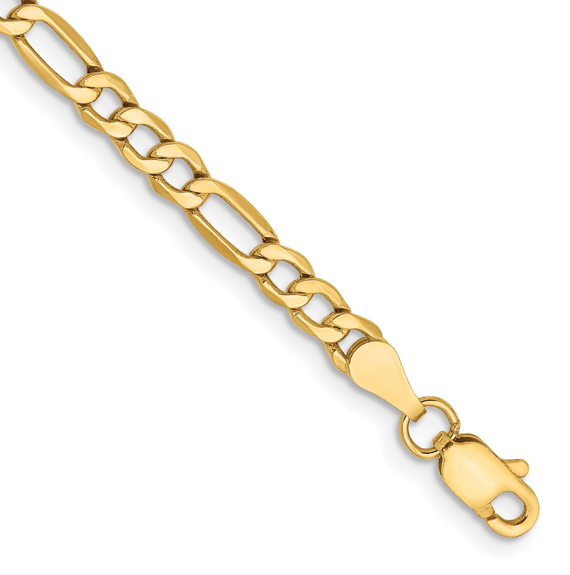 10k 3.5mm Semi-Solid Figaro Chain