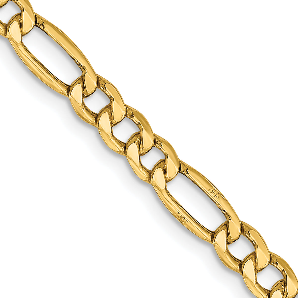 10k 4.4mm Semi-Solid Figaro Chain