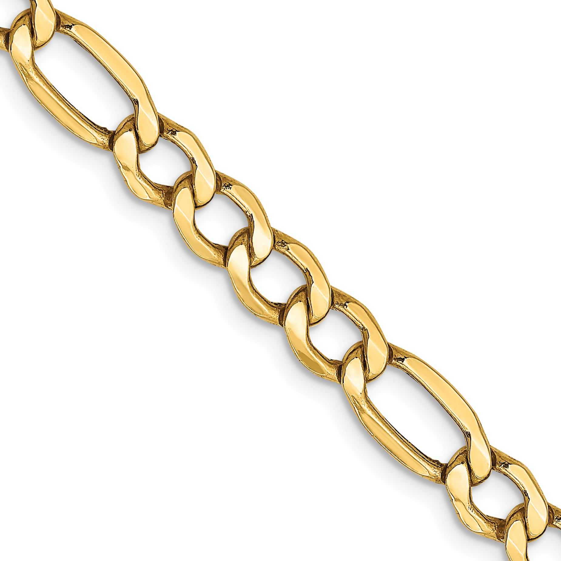 10k 5.35mm Semi-Solid Figaro Chain