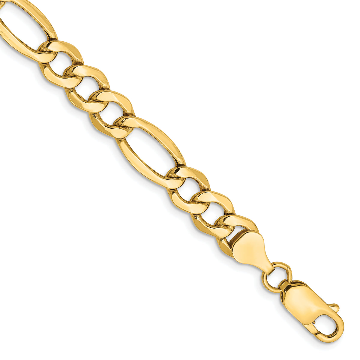 10k 7.3mm Semi-Solid Figaro Chain