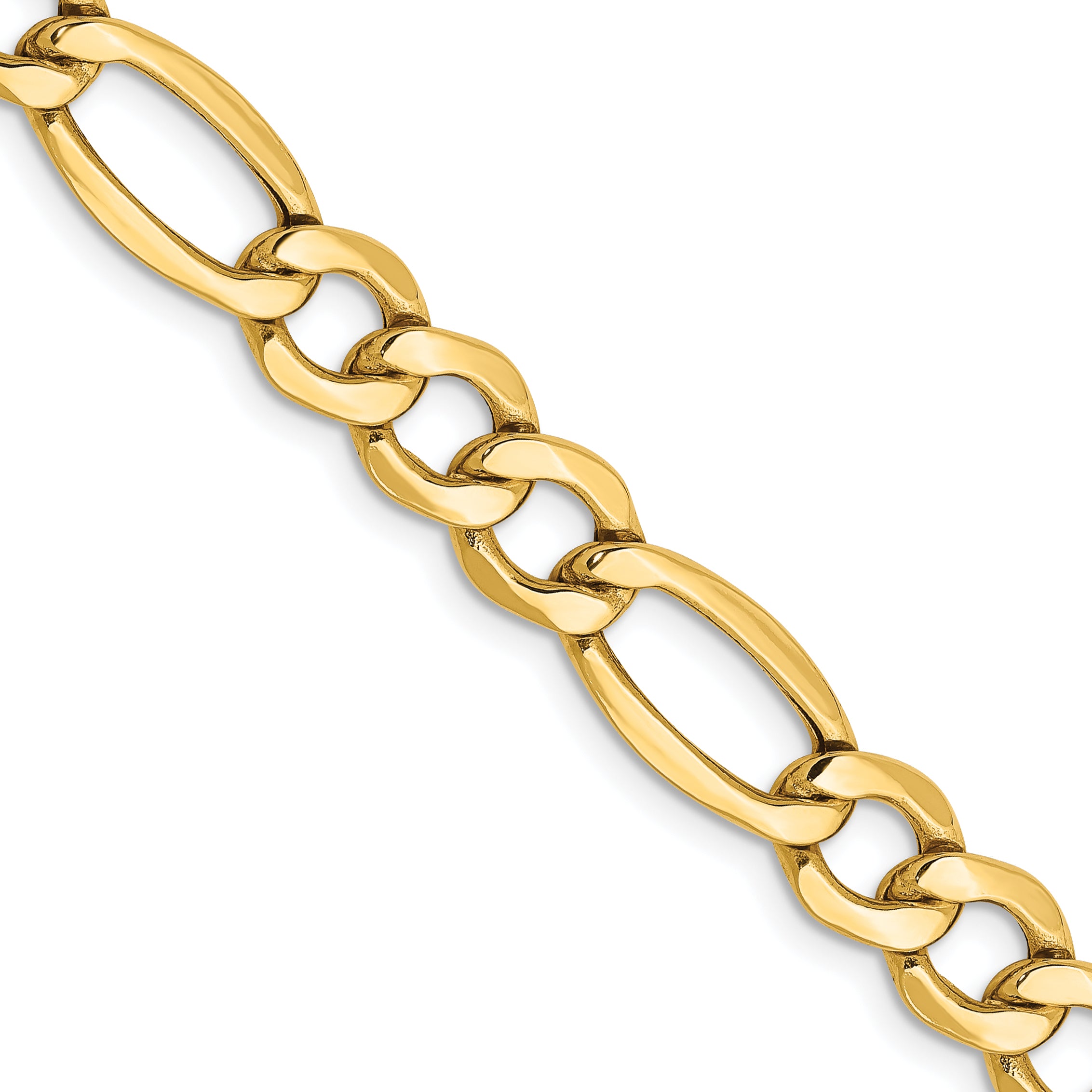 10k 7.3mm Semi-Solid Figaro Chain