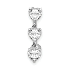 10k White Gold 5mm CZ Heart Belly Dangle