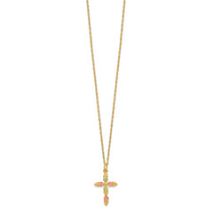 10k Tri-Color Black Hills Gold Cross Necklace