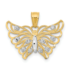 10K w/ Rhodium Butterfly Pendant