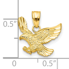 10K Gold Eagle Charm Pendant with Polished Solid Design