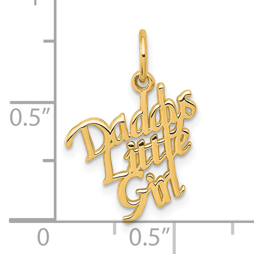 10K Gold Daddy's Little Girl Charm Polished, Solid, Sentimental Keepsake