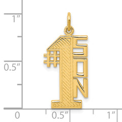 10K Gold Polished Son Charm with Solid Design 27mm