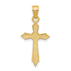 10K Gold Polished Passion Cross Pendant  Solid & Casted Design