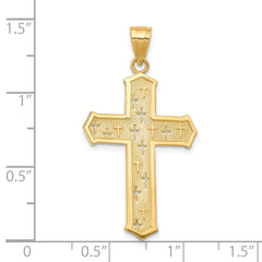 10K Gold Passion Cross Pendant with Polished Solid Finish