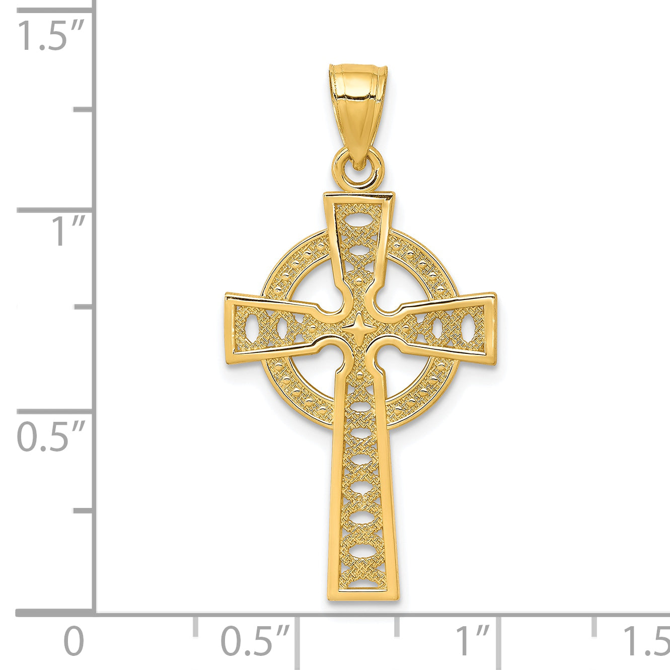 10K Gold Iona Cross Pendant with Polished Finish Solid