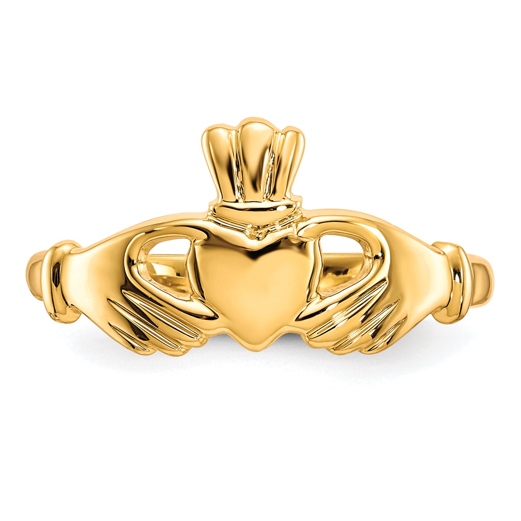 10k Polished Claddagh Ring