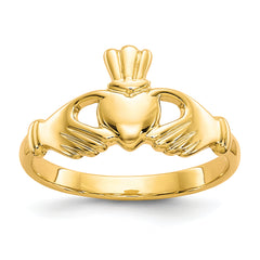 10k Polished Claddagh Ring