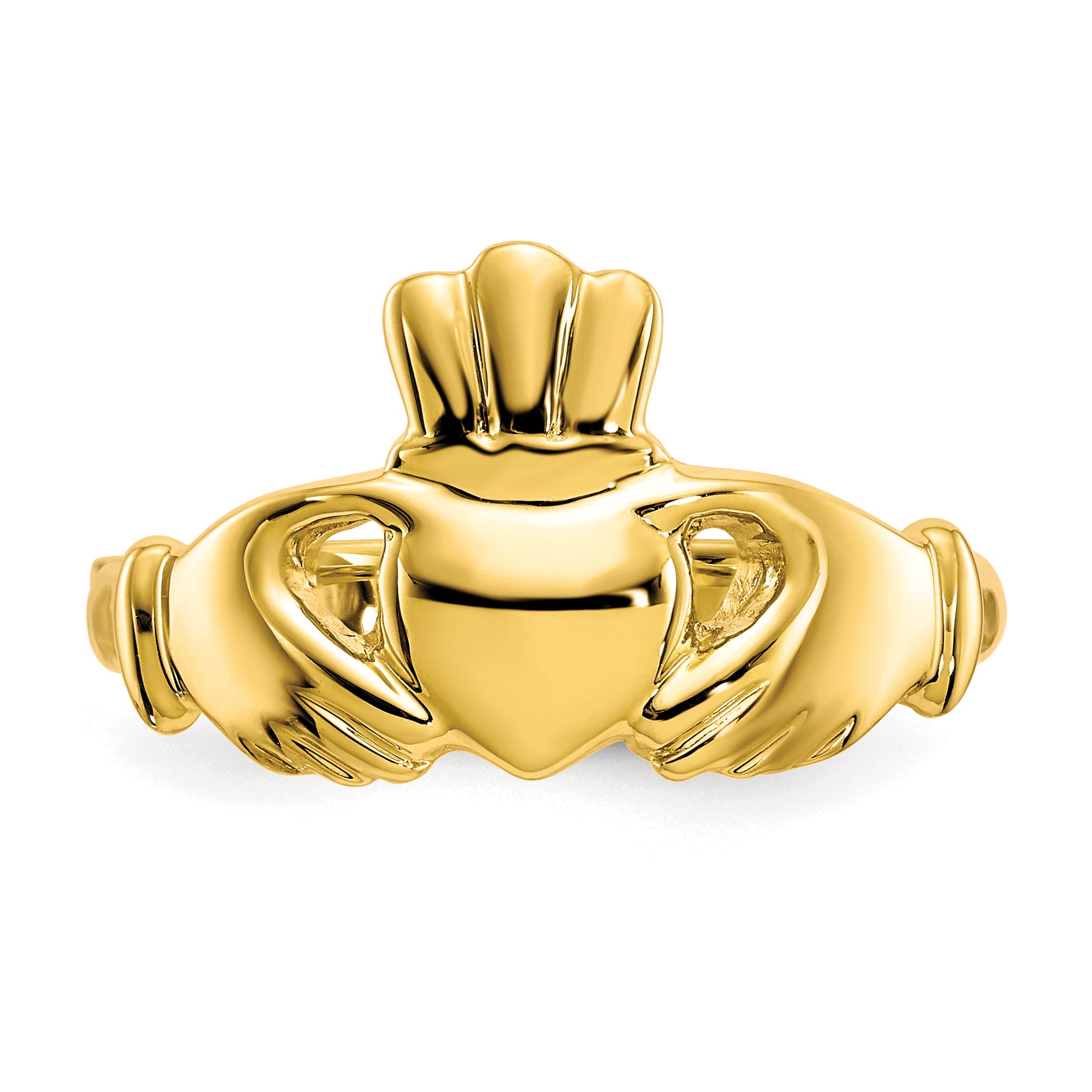 10k Polished Claddagh Ring