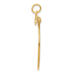 10K Gold Polished Charm Holder with Elegant Design 35mm