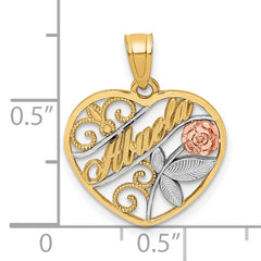 10K Two-Tone w/White Rhodium ABUELA Pendant