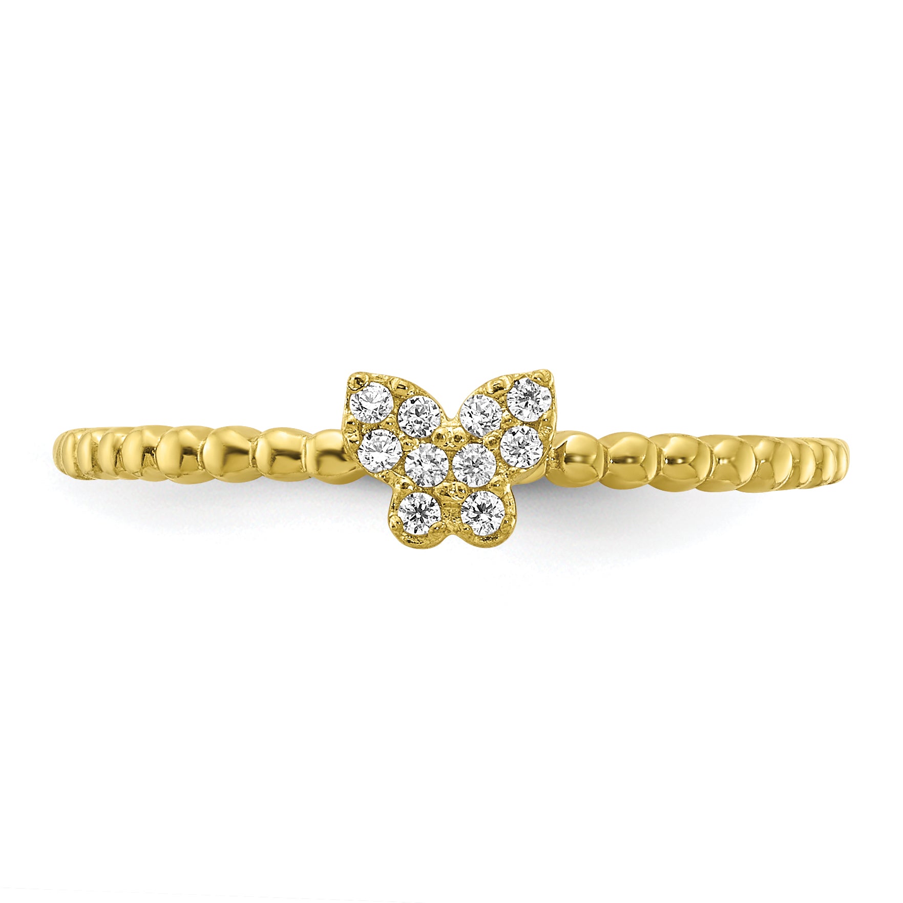 10K Butterfly CZ Ring