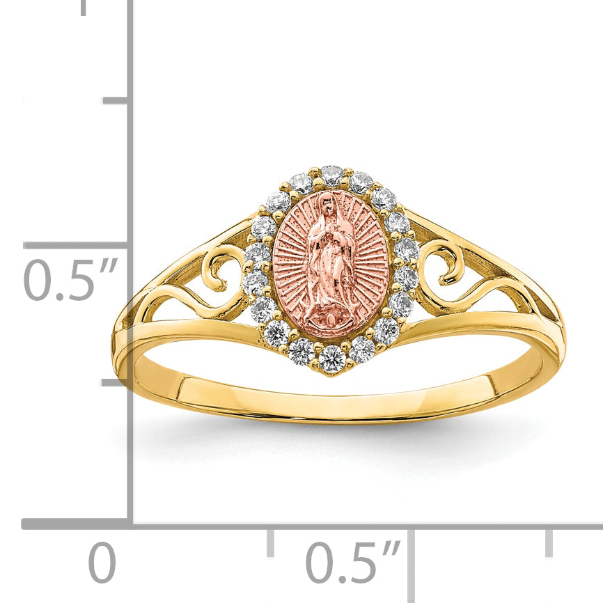 10K Two-Tone CZ Guadalupe Ring