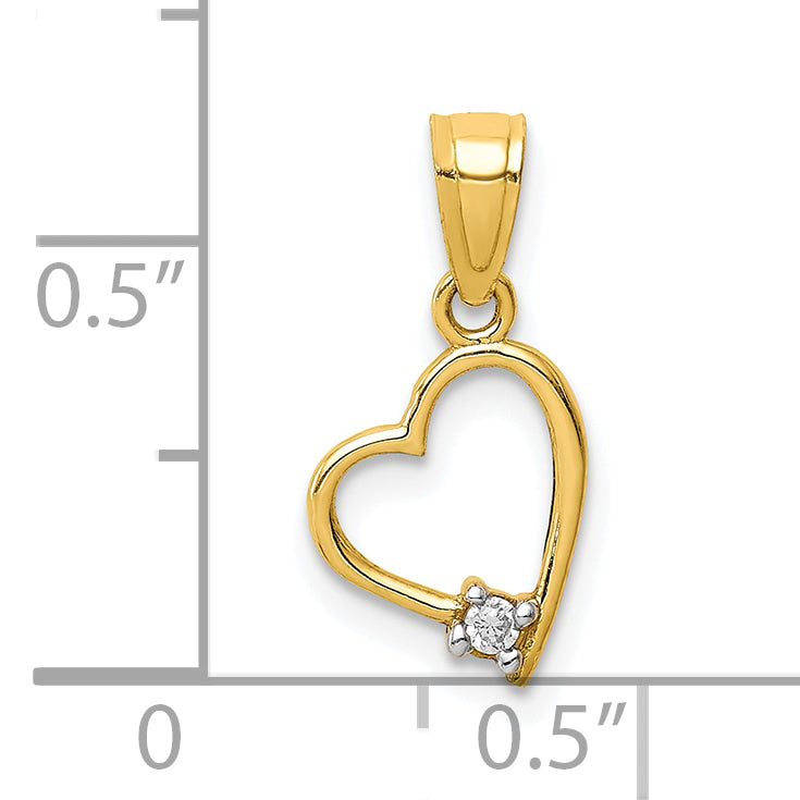 10K CZ Heart Pendant