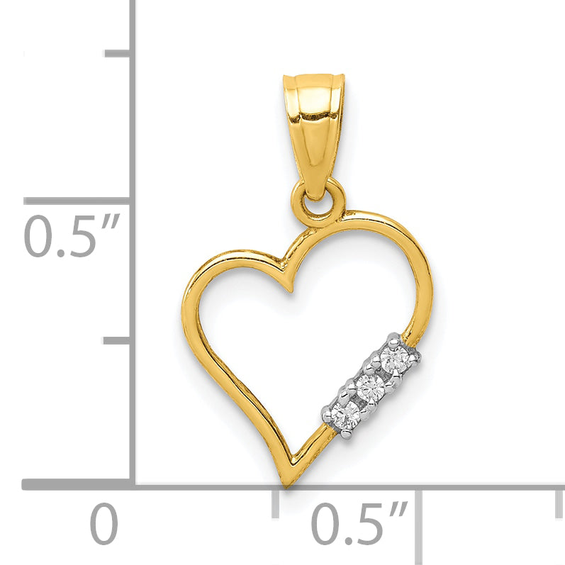 10K CZ Heart Pendant