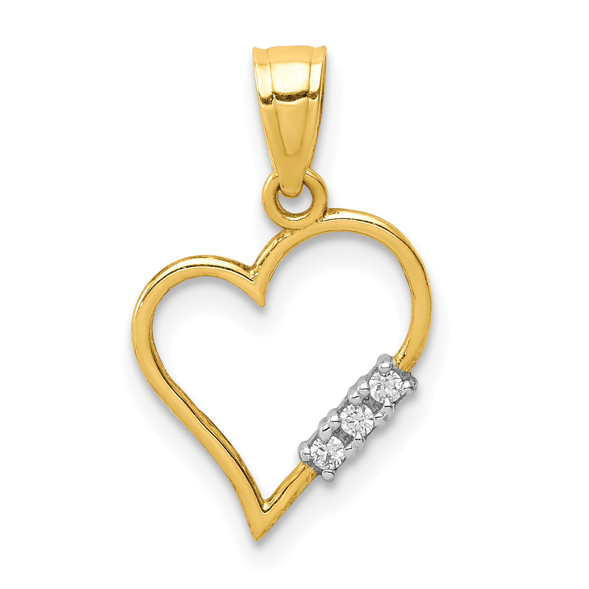 10K CZ Heart Pendant