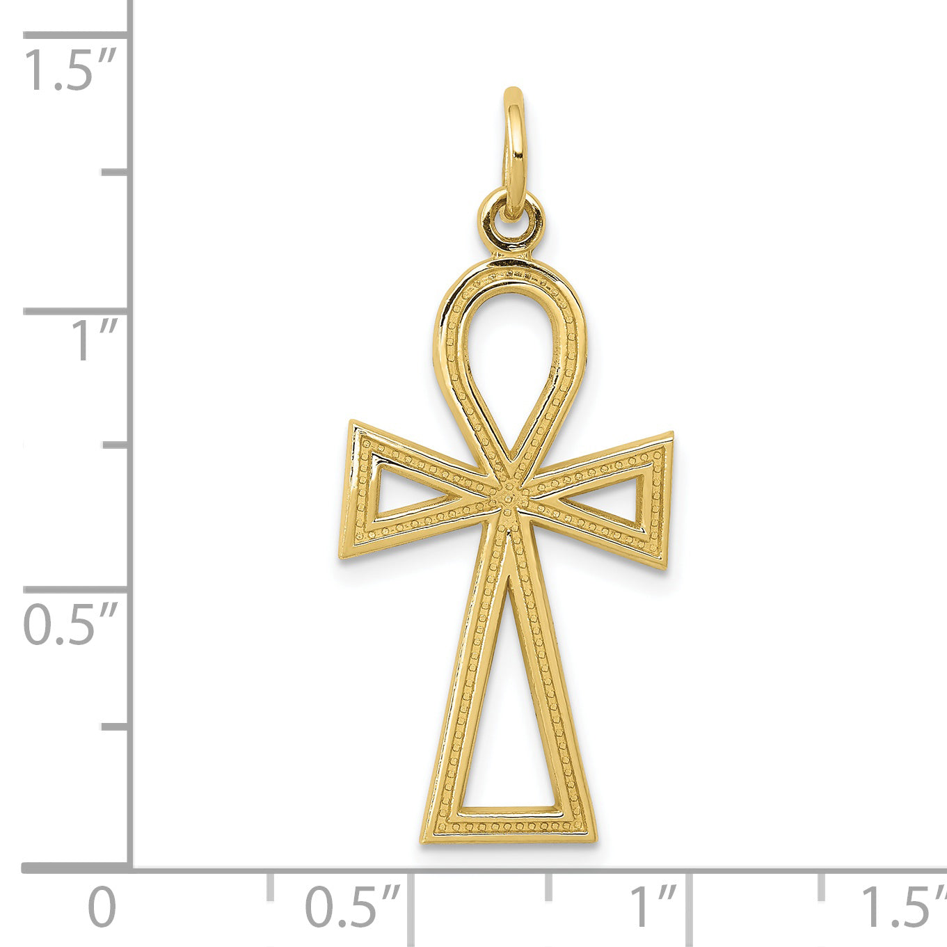 10k Ankh Cross Charm