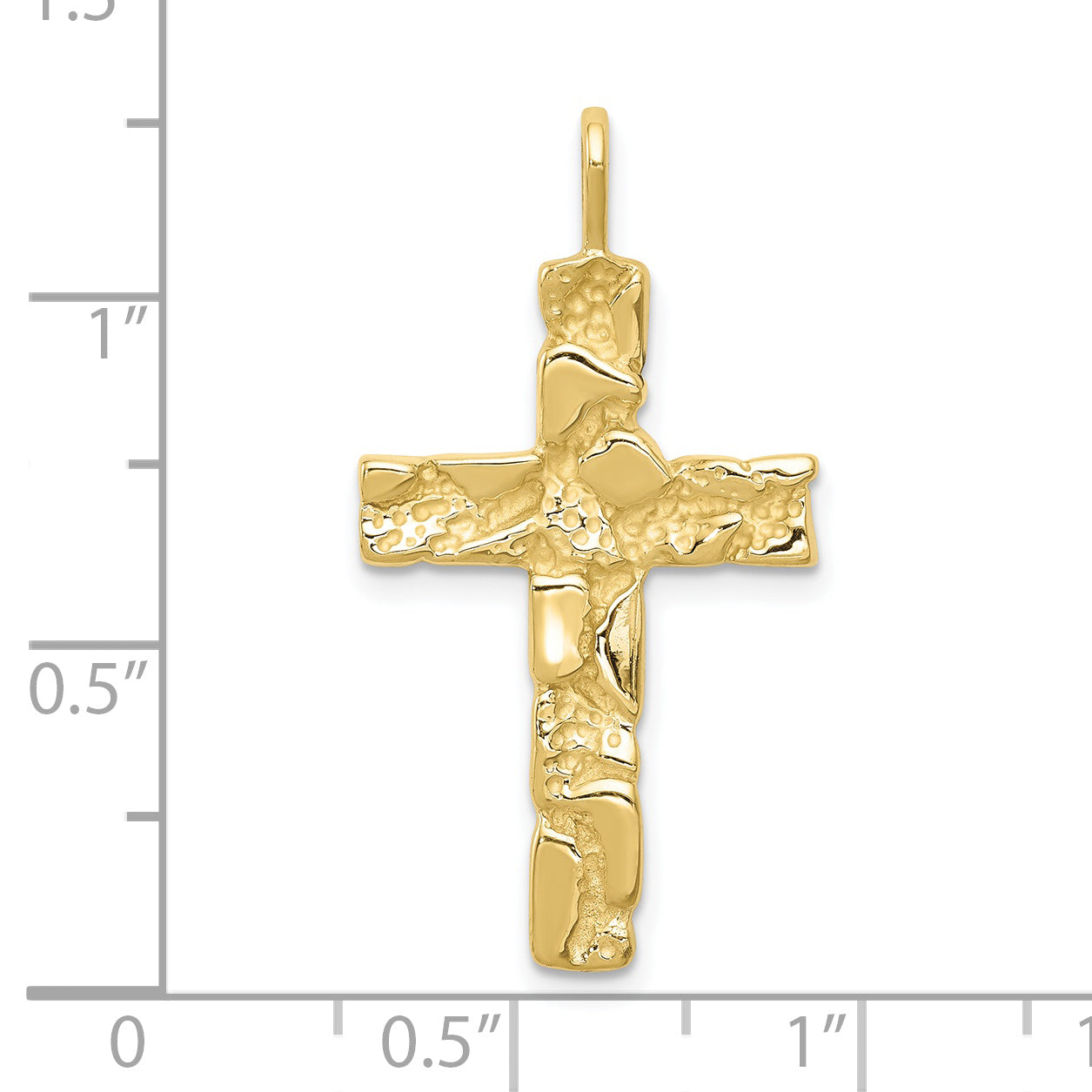 10k Nugget Cross Pendant