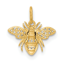 10K Polished Clear CZ Bee Charm