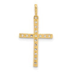 10K Polished CZ Latin Cross Charm