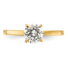 10K Polished Round CZ Solitaire Ring