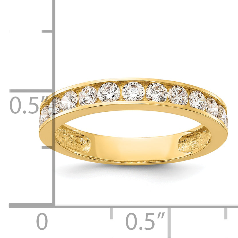 10K Polished 1.25mm CZ Channel Band