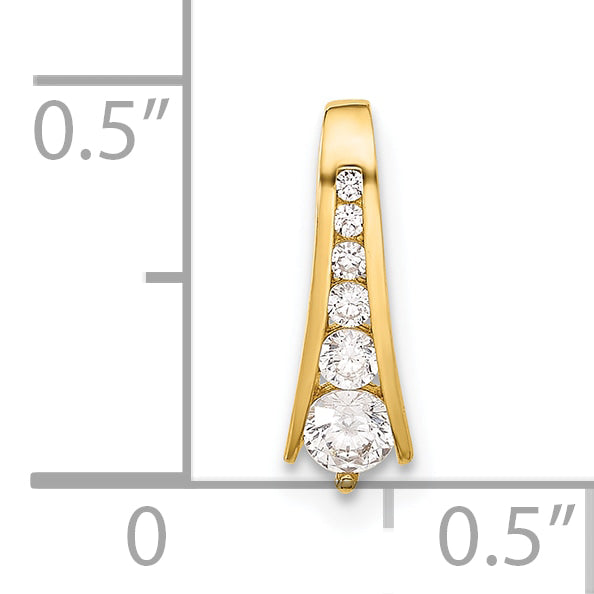 10K Polished CZ Fancy Chain Slide