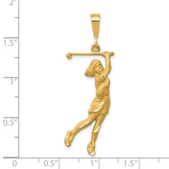 10K Gold Polished Golfer Charm Solid Pendant by Sophia Jewelers