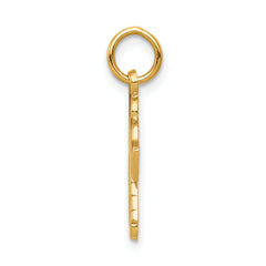 10K Gold Hockey Charm with Polished Finish Solid Design