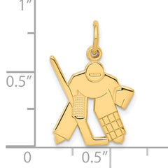 10K Gold Hockey Charm with Polished Finish Solid Design