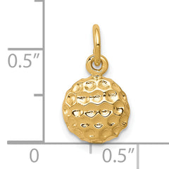 10K Yellow Gold Golf Ball Charm Polished Solid Finish