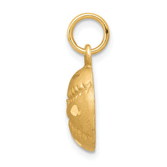 10K Gold Baseball Charm with Polished Finish Solid Yellow