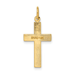 10k Diamond-cut Cross Pendant