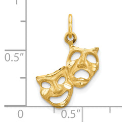 10K Gold Comedy/Tragedy Charm with Polished Solid Finish