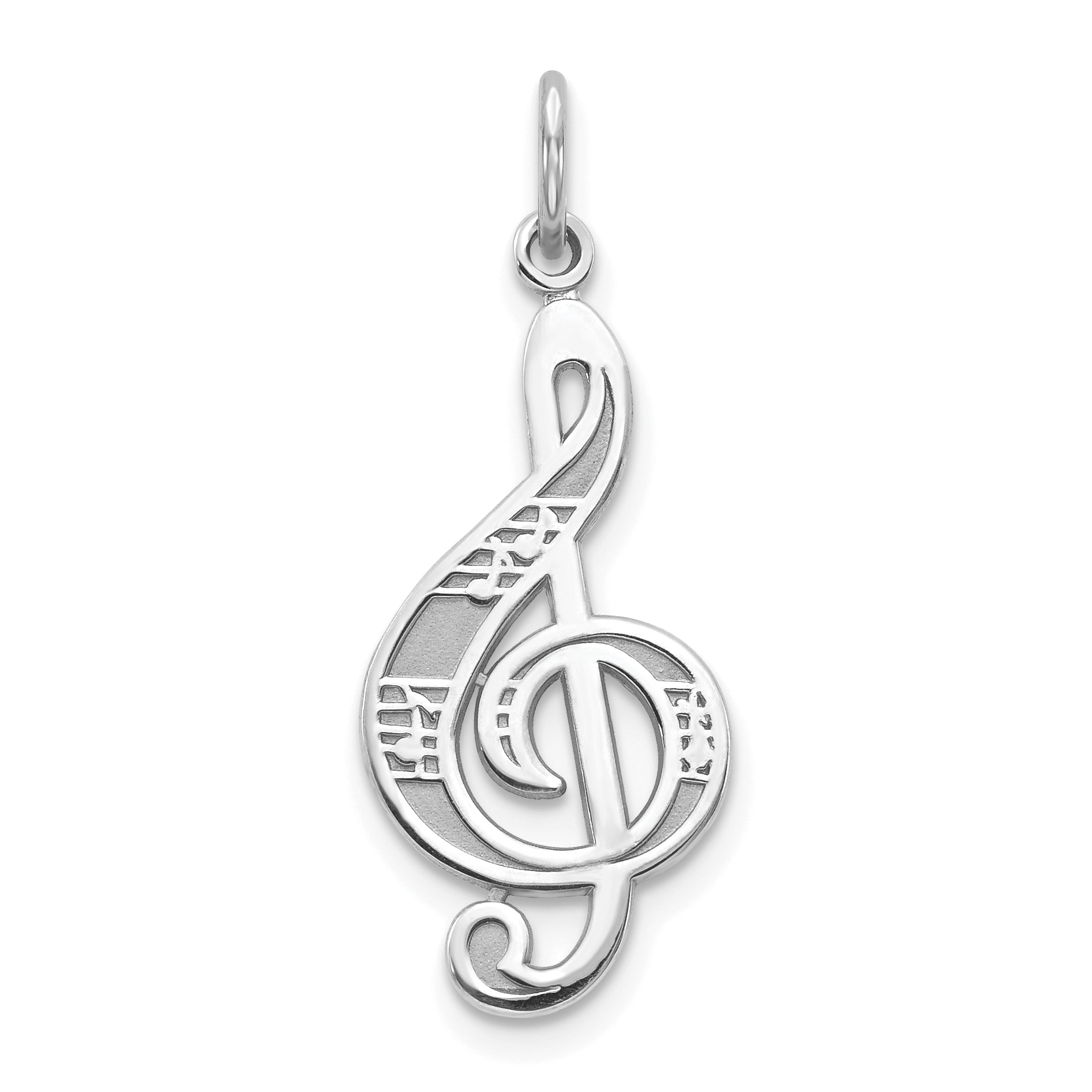 10k White Gold Treble Clef Charm