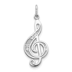 10k White Gold Treble Clef Charm