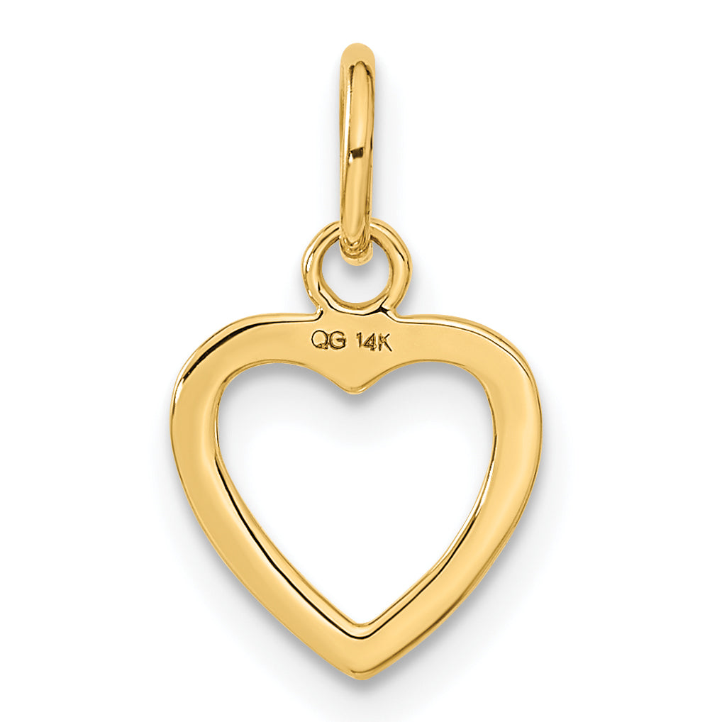 10K Polished Cut-out Heart Pendant