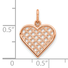 10k Rose Gold Heart Charm