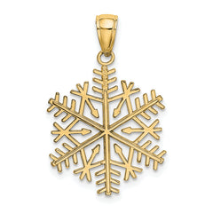 10k Polished Snowflake Pendant