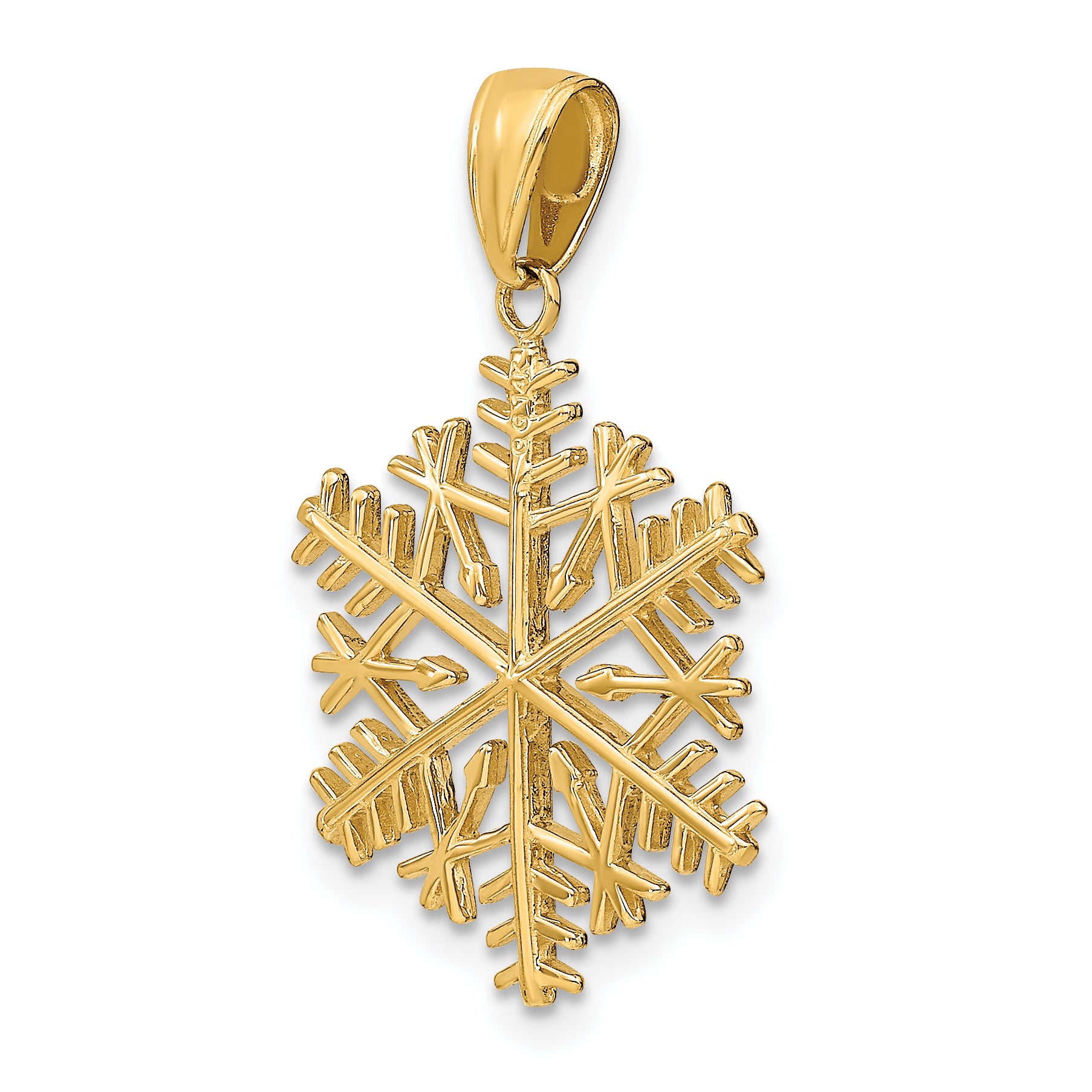 10k Polished Snowflake Pendant