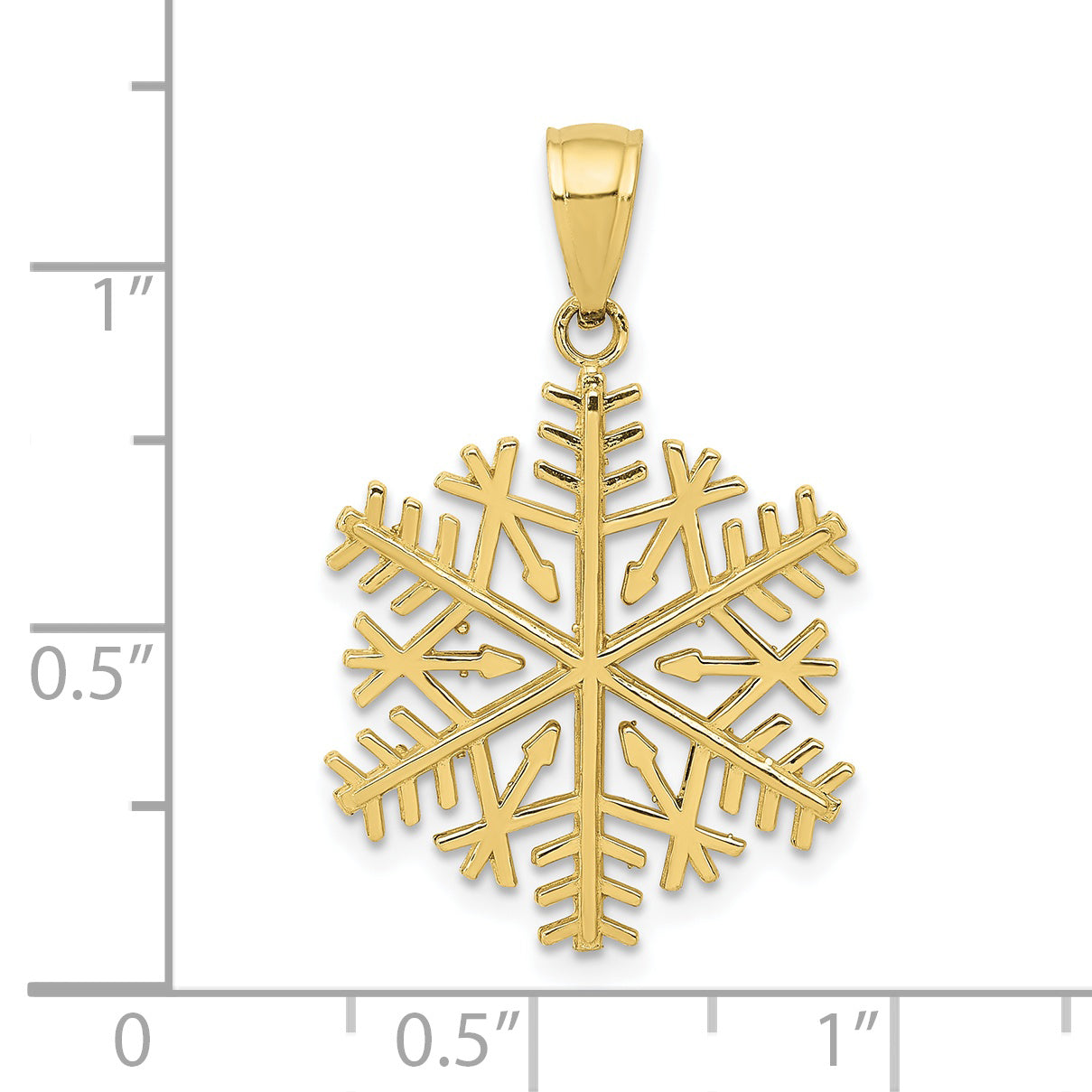 10k Polished Snowflake Pendant