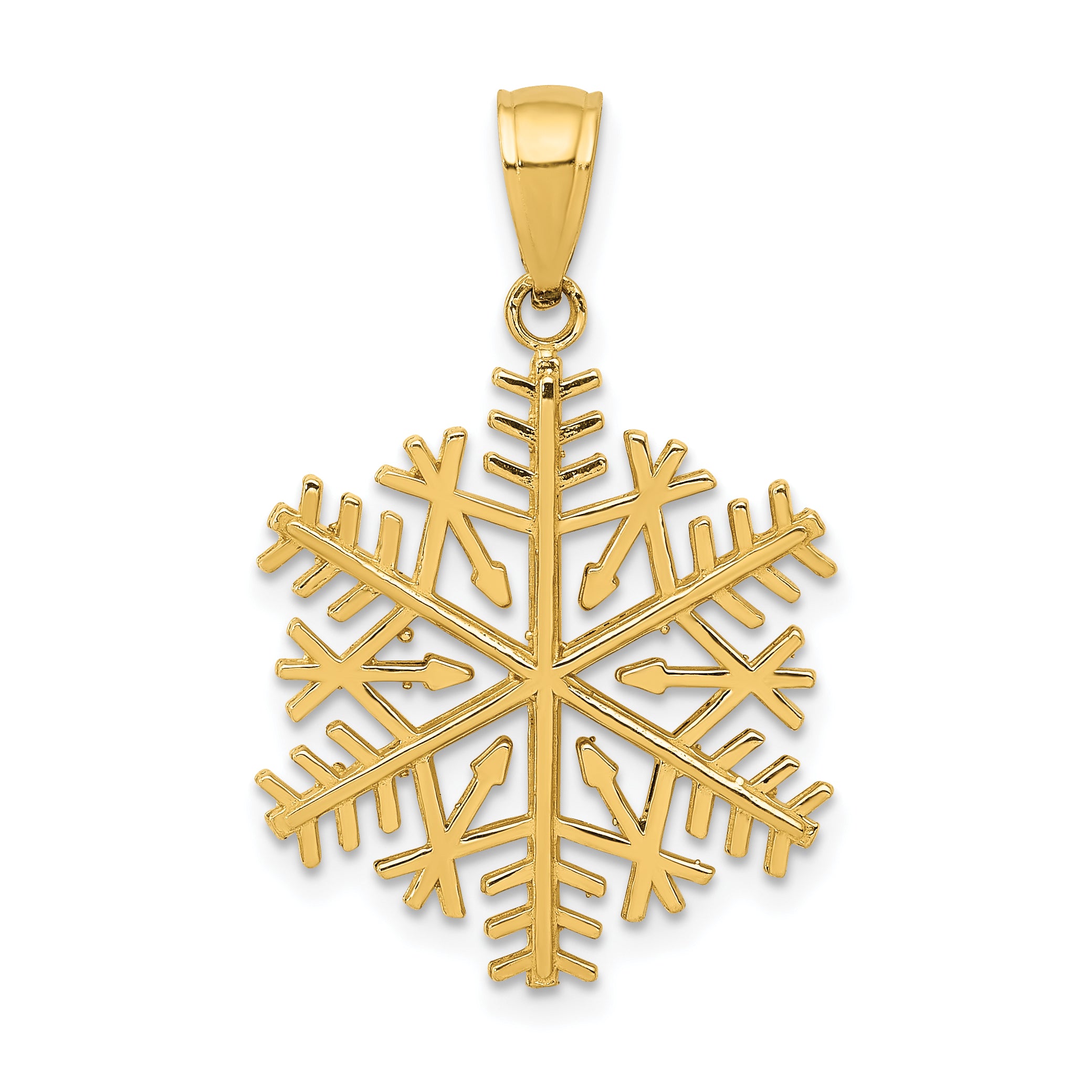 10k Polished Snowflake Pendant