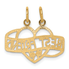 10K Yellow Gold BEST FRIEND Break-Apart Charm Polished 2-Piece Set