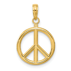 10K 3D Peace Symbol Pendant