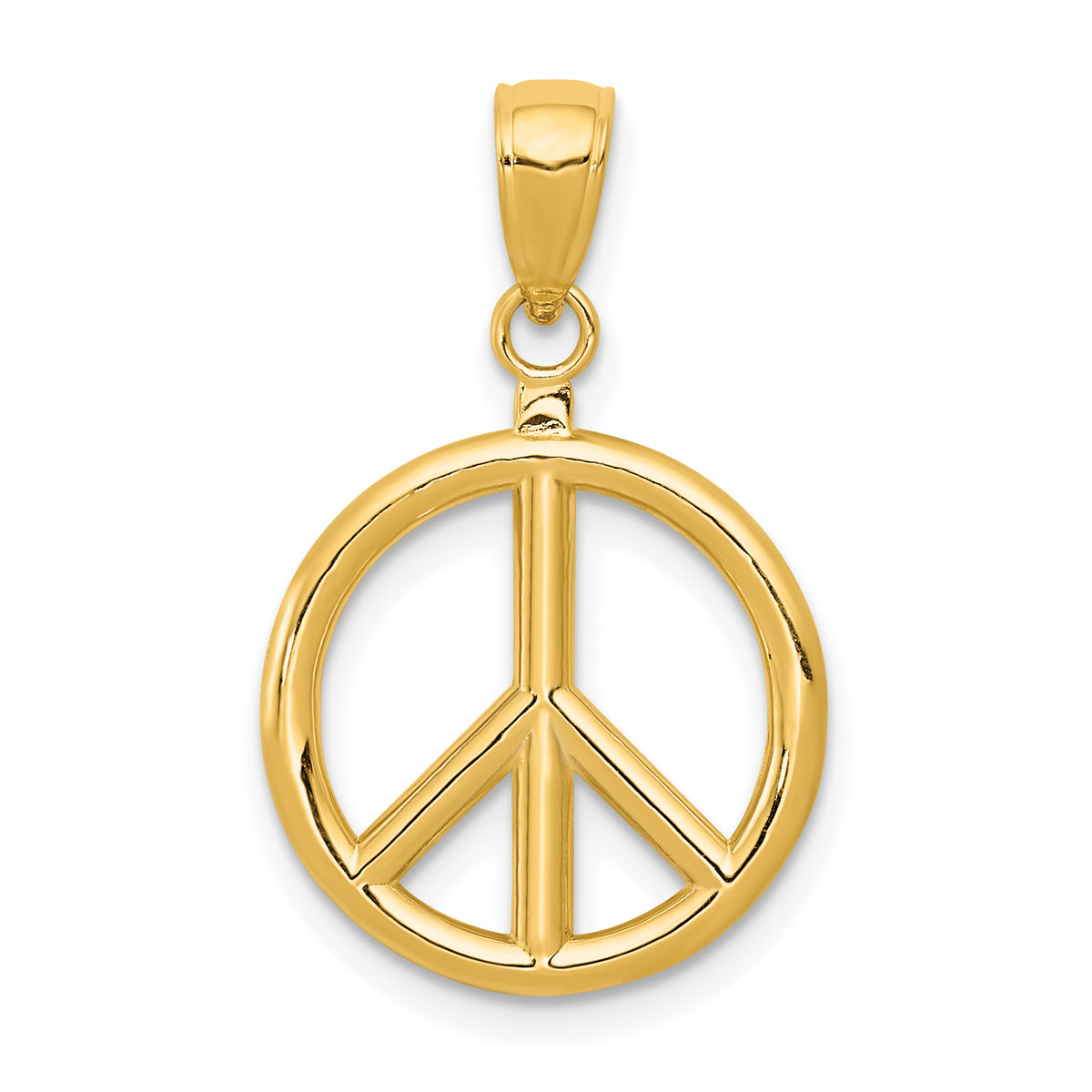 10K 3D Peace Symbol Pendant