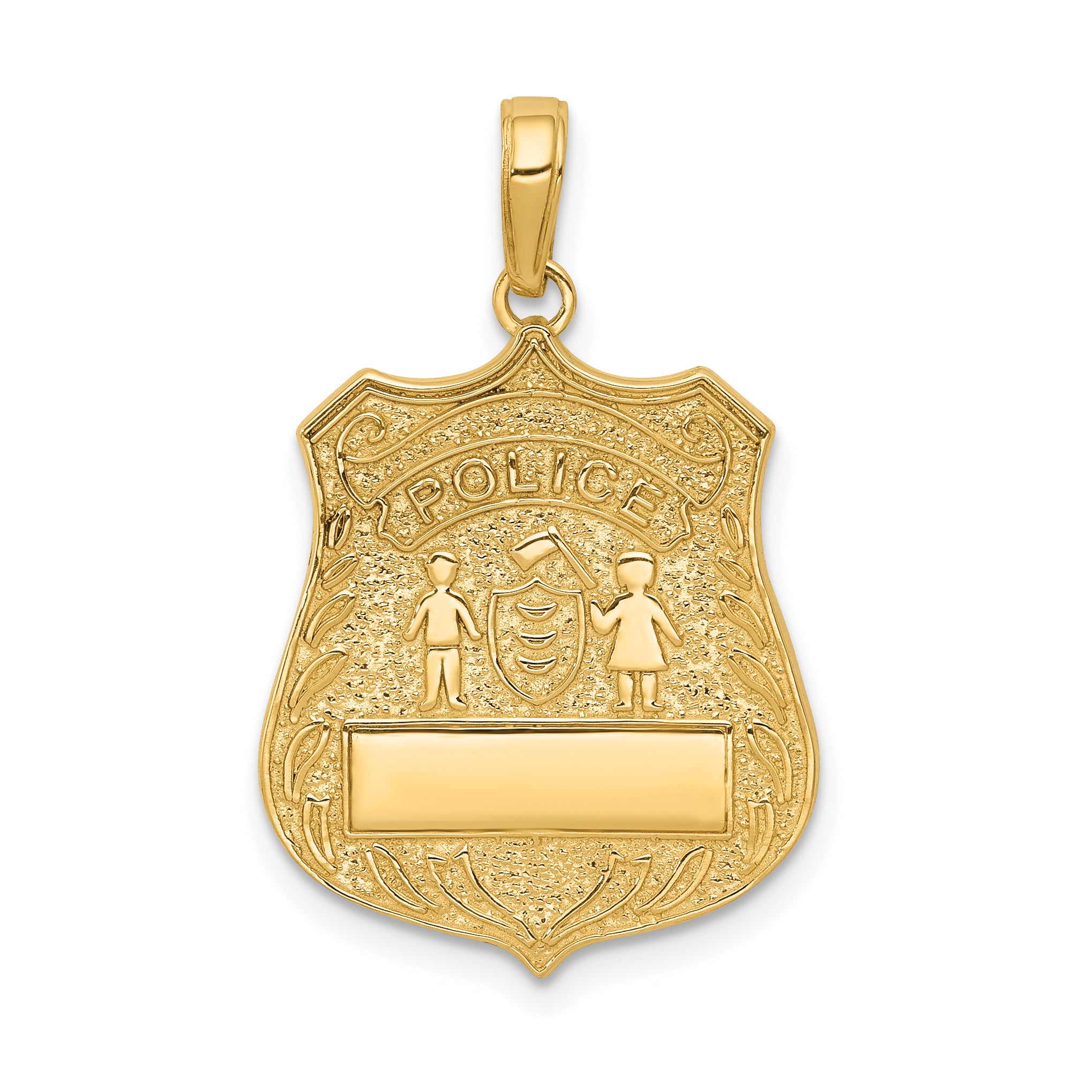 10k Large Police Badge Pendant